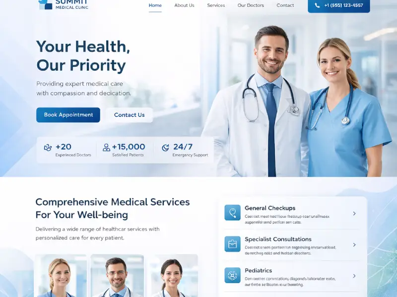 Healthcare website example